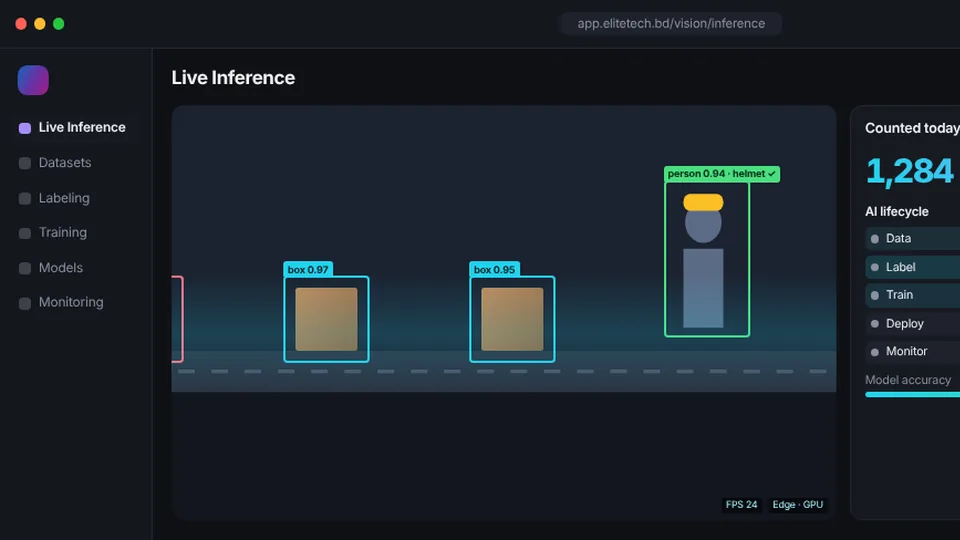 AI & Computer Vision software dashboard screenshot